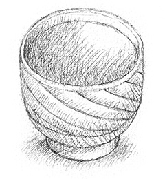 drawing of a japanese tea cup