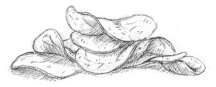 drawing of couple of crisps