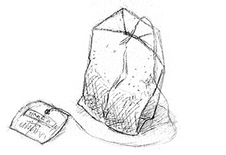 drawing of a tea bag