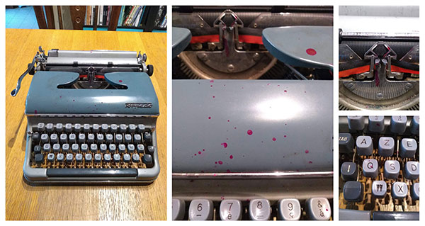 the Torpedo 18b typewriter before cleaning